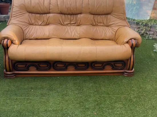 Wooden Leather Sofa