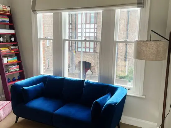 2.5 Seater Blue Velvet Sofa - Barker & Stonehouse