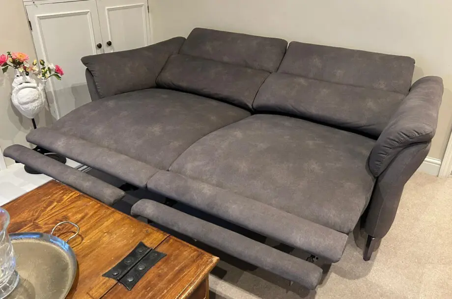 Sofology Missouri 2.5 Seater Power Recliner Sofa with Power Headrests - Fabric / Colour: Lifestyle Flecked Fabric Mocha