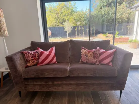 Stunning Multiyork Brown Velvet Sofa