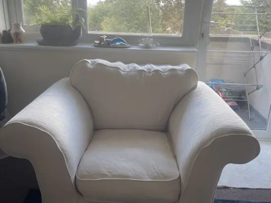 White 1 seater sofa