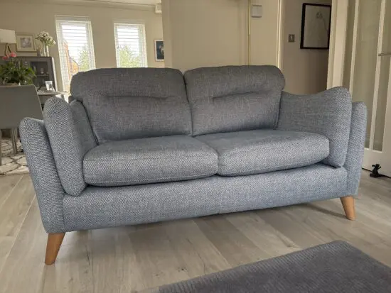 Bradbeers Large Navy tweed effect 2 seater sofa