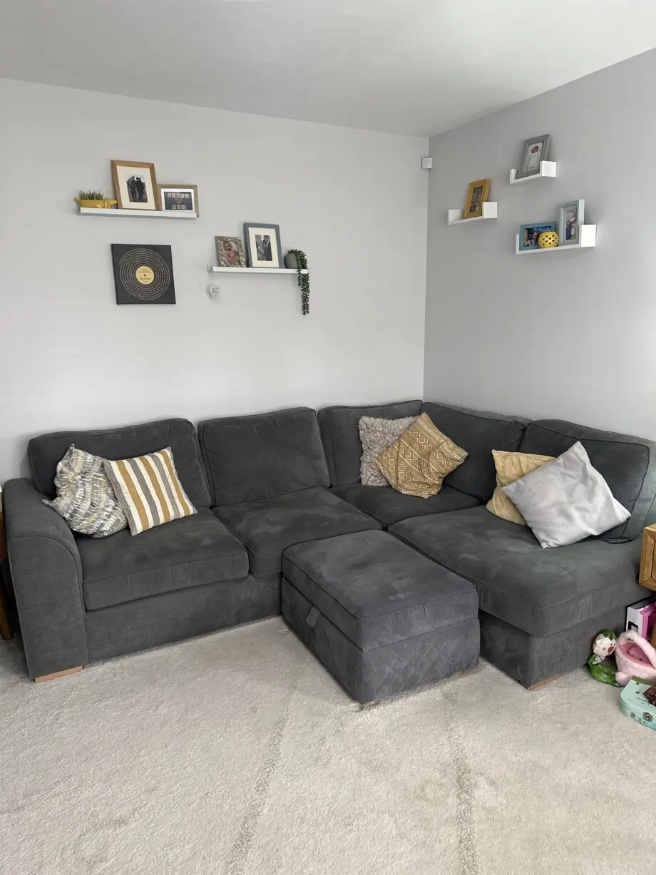 DFS Grey Zavier Corner Sofa