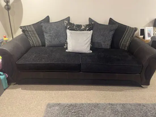 DFS Black and Grey 3 seater sofa