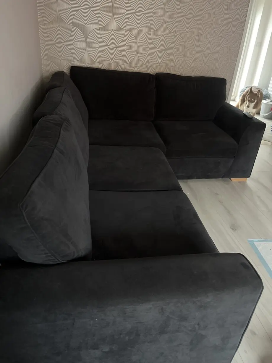 DFS Orka Black Corner Sofa