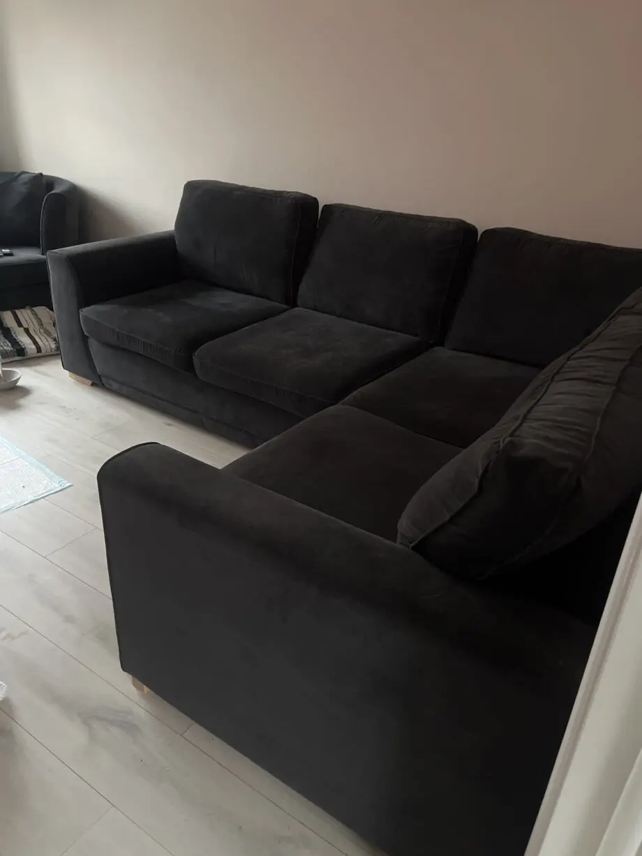 DFS Orka Black Corner Sofa