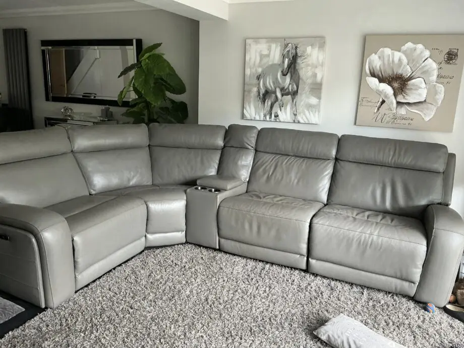 Costco Grey Leather Corner Sofa (Dec. 2022)
