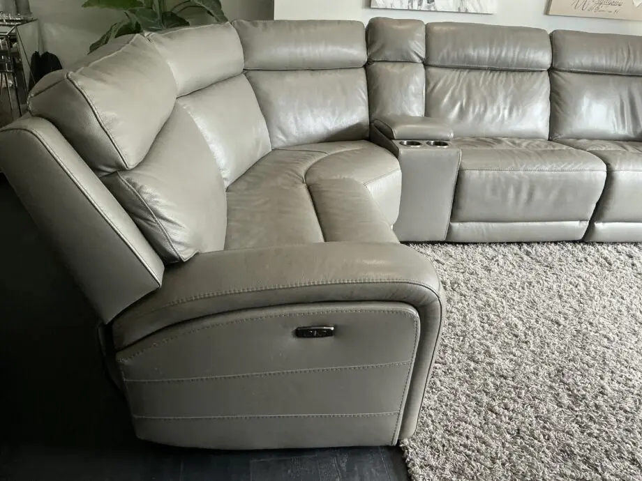 Costco Grey Leather Corner Sofa (Dec. 2022)