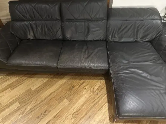 DFS L - Shape black leather