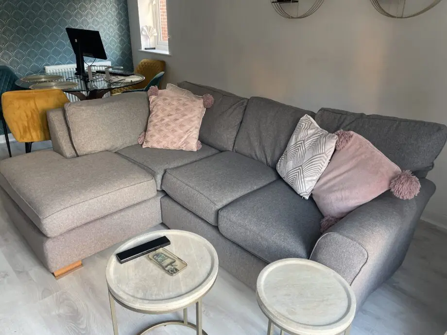 For free Next L shape sofa used grey