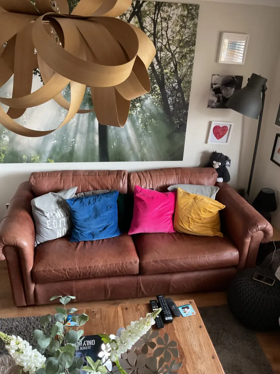 Thomas Lloyd Aspen 3 seater leather sofa vintage chestnut
