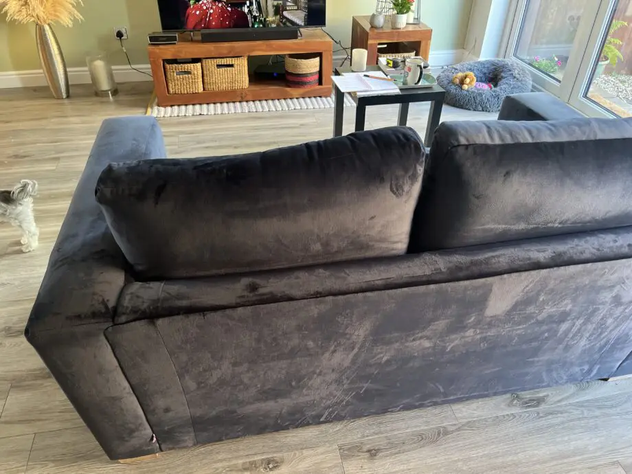 Marks and Spencer navy velvet 2 seater sofa