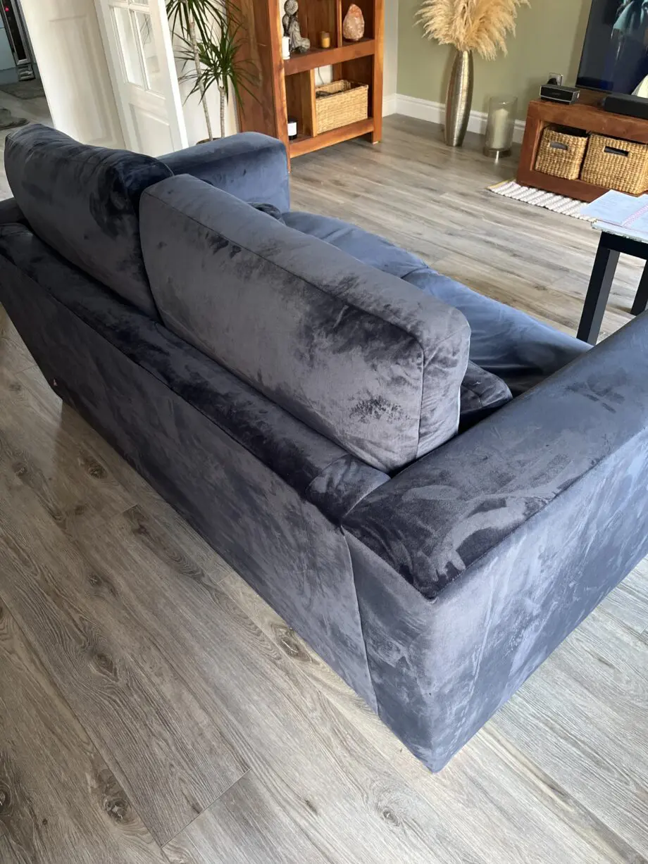 Navy velvet Marks and Spencer’s 2 seater sofa