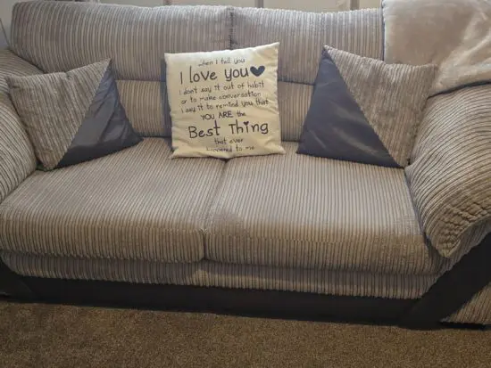 DFS jumbo cord sofa