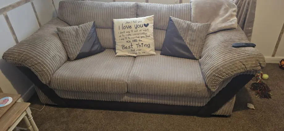 DFS jumbo cord sofa