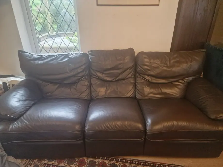 Leather recliner 3 seat sofa