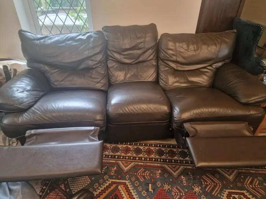 Leather recliner 3 seat sofa