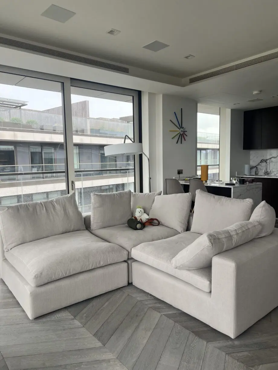 Long Island 3 Seat Modular Sofa in Taupe Brushed Linen Cotton (Sofa.com)