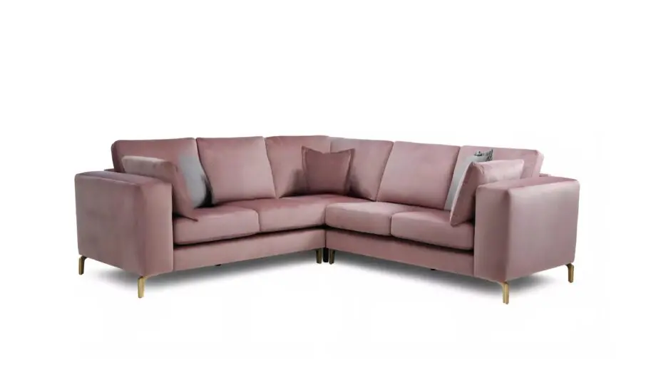 DFS Darcy Mauve Velvet Corner Sofa