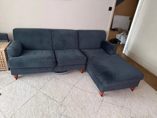 Made - Orson Right Handed Chaise Lounge in Navy Blue