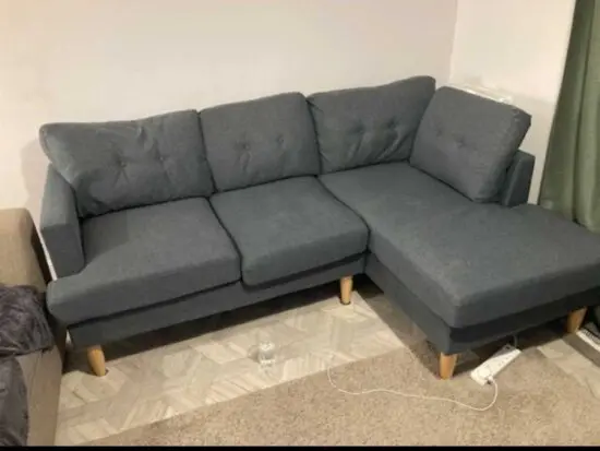 Non reversible L Sofa, charcoal