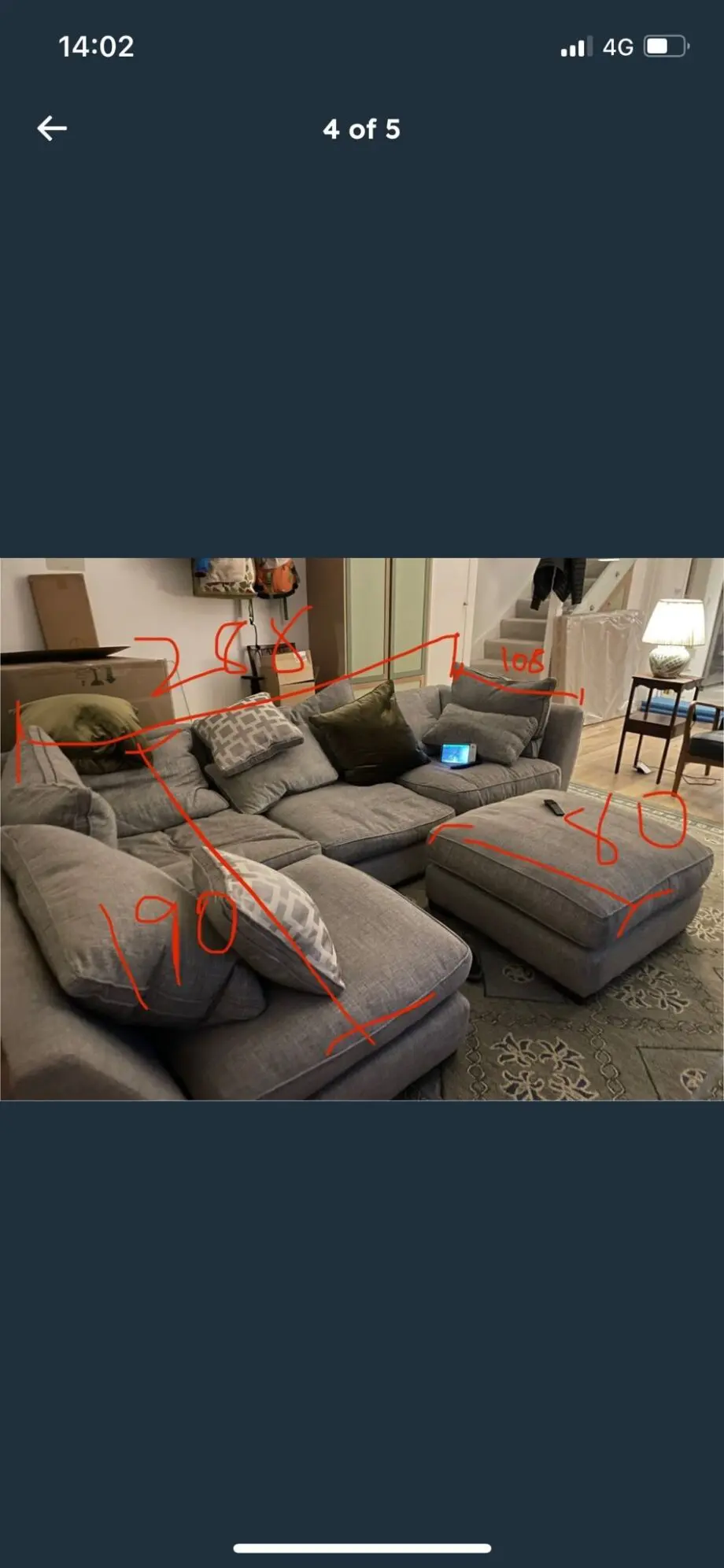 Large and well conditioned L-shaped sofa