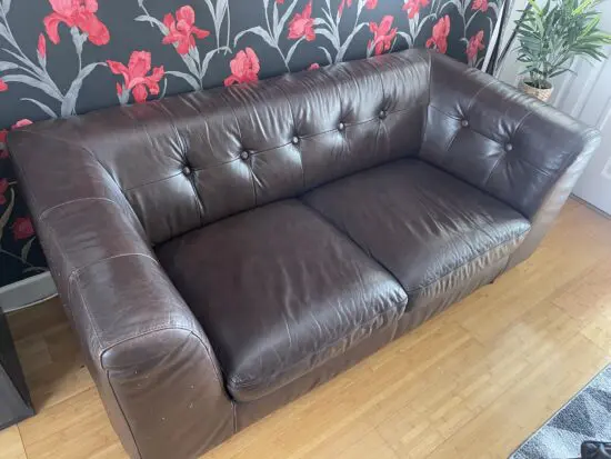 2 x Brown Leather Sofa's