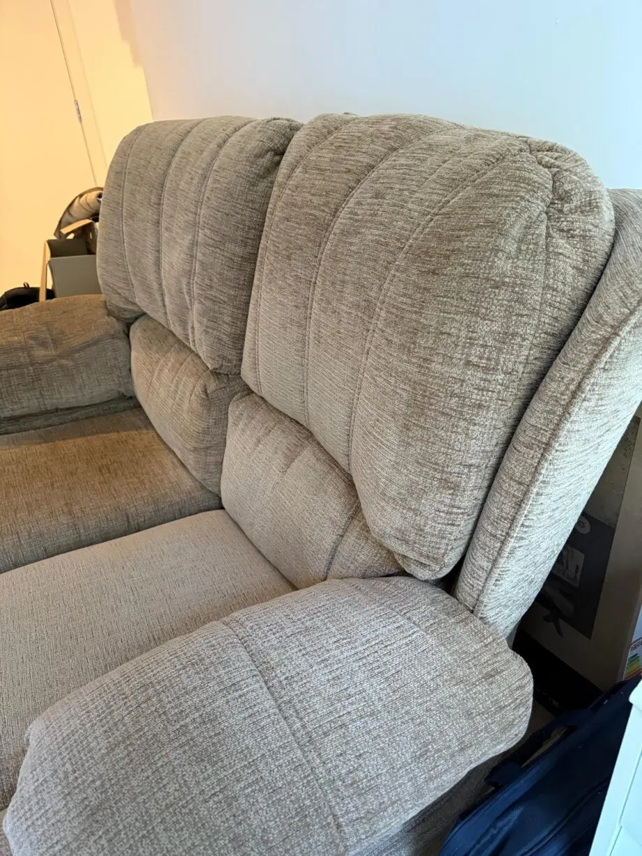 Beige two seater sofa