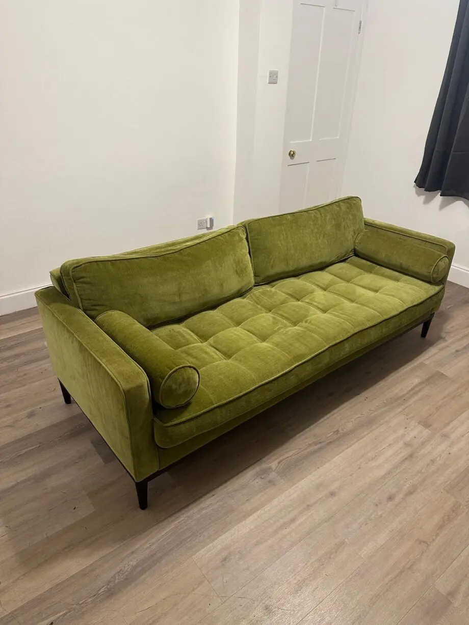 Swyft Model 02 3 seater sofa and Ottaman in Moss Green