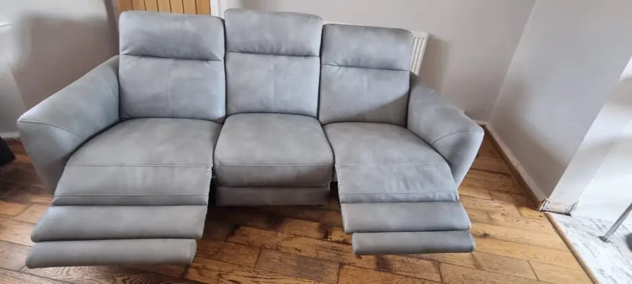 Dylan Oxford grey fabric 3 seater electric recliner sofa