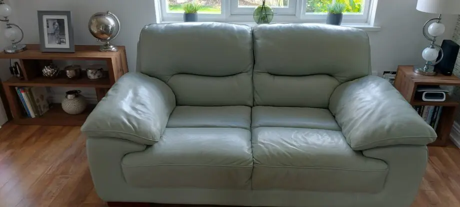 2 x DFS Dazzle Silver Grey 2 Seater Sofas c/w Dazzle Storage Pouffe