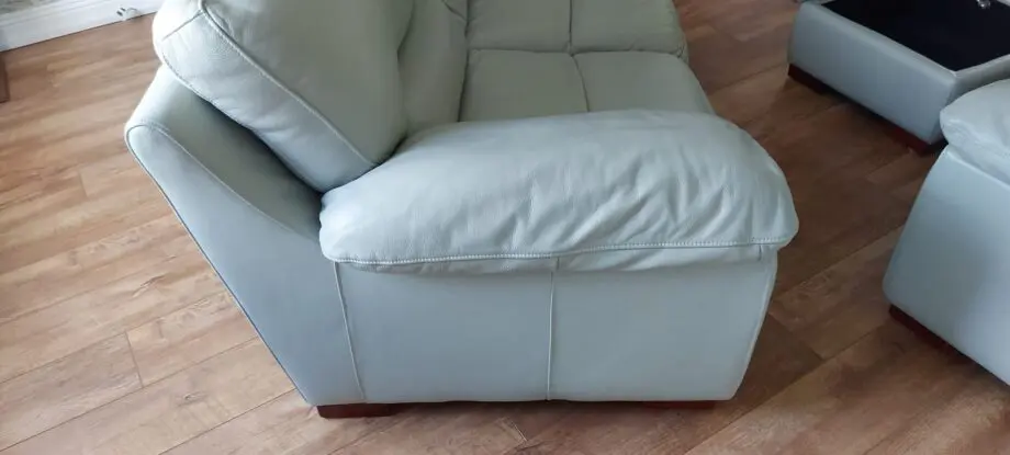 2 x DFS Dazzle Silver Grey 2 Seater Sofas c/w Dazzle Storage Pouffe