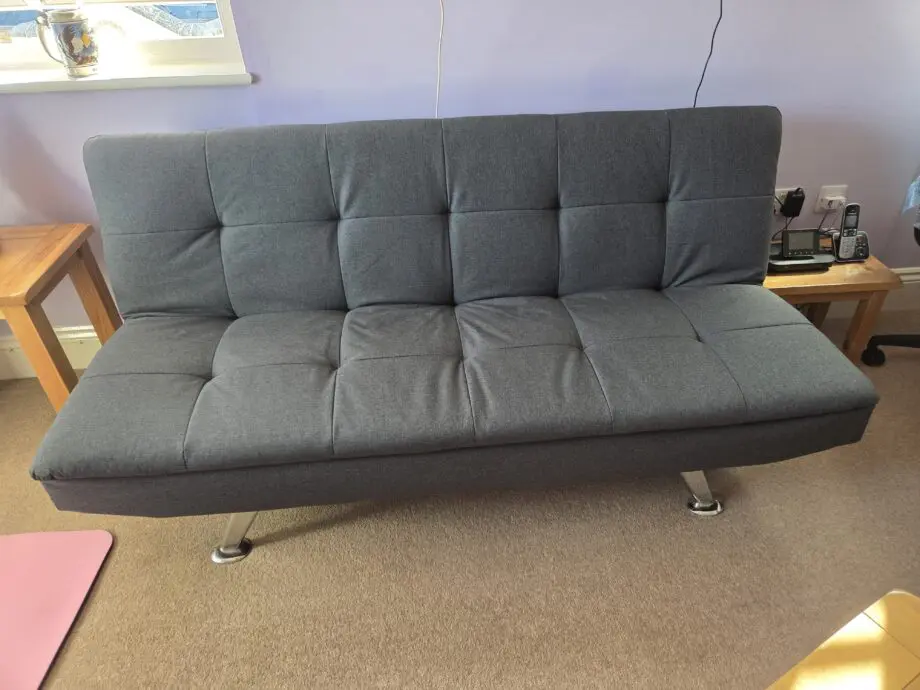New condition 3 seata charcoal grey sofa bed