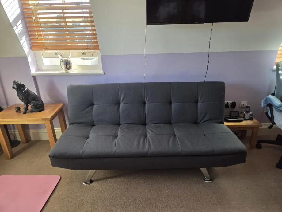 New condition 3 seata charcoal grey sofa bed