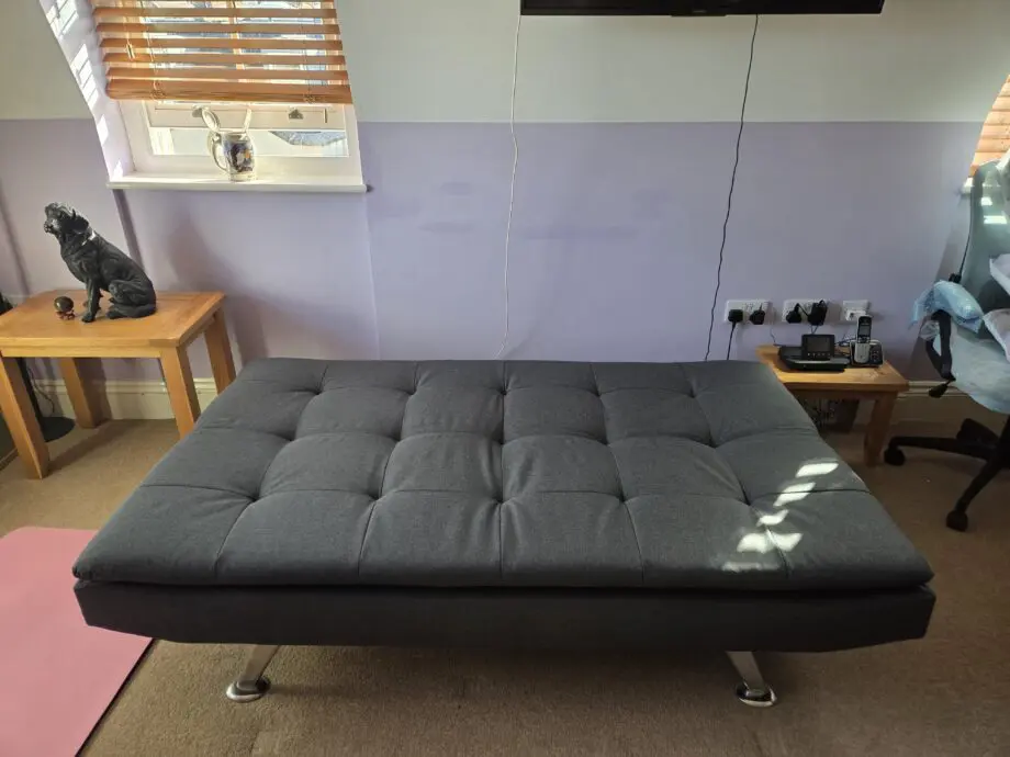 New condition 3 seata charcoal grey sofa bed