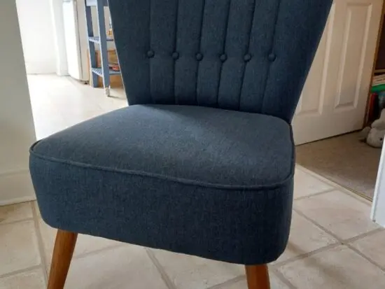 Pair of Dunelm Blue Herringbone Accent Chairs