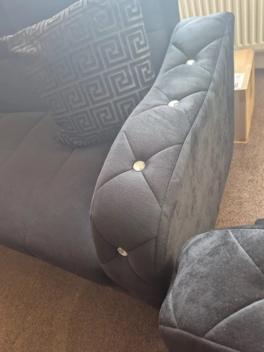 Plush Black 3+2 Seater Sofa beds