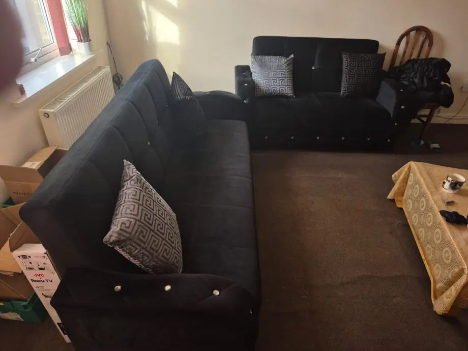 Plush Black 3+2 Seater Sofa beds