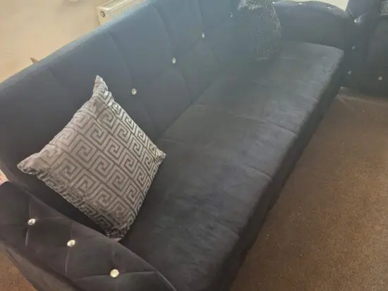 Plush Black 3+2 Seater Sofa beds