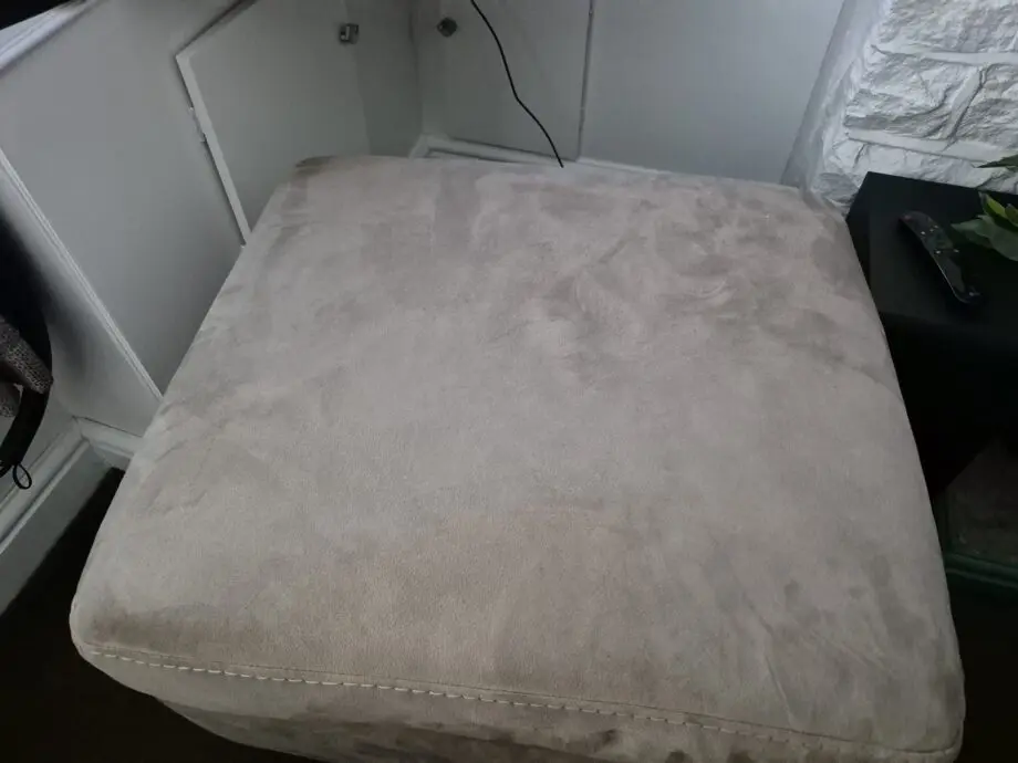 Reclining sofa and chair with storage foot stool
