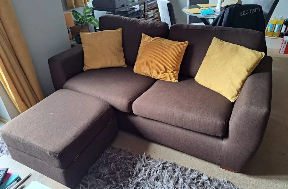 DFS 3 piece brown fabric sofa set