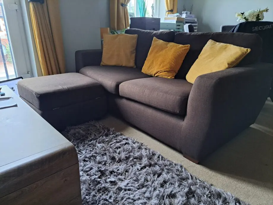 DFS 3 piece brown fabric sofa set