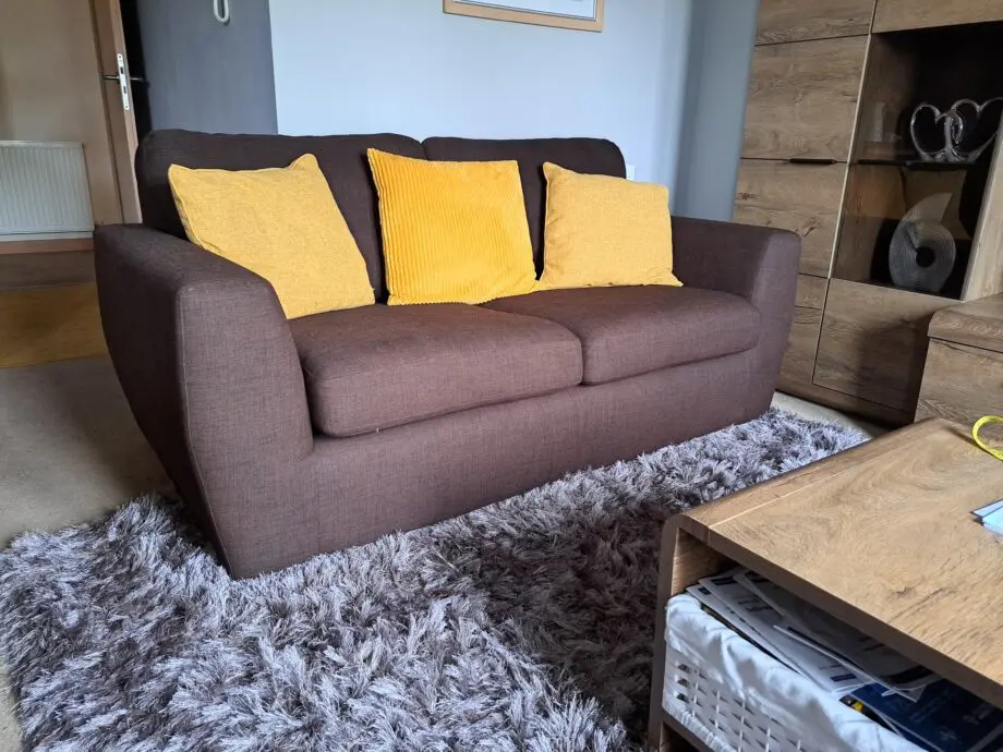 DFS 3 piece brown fabric sofa set
