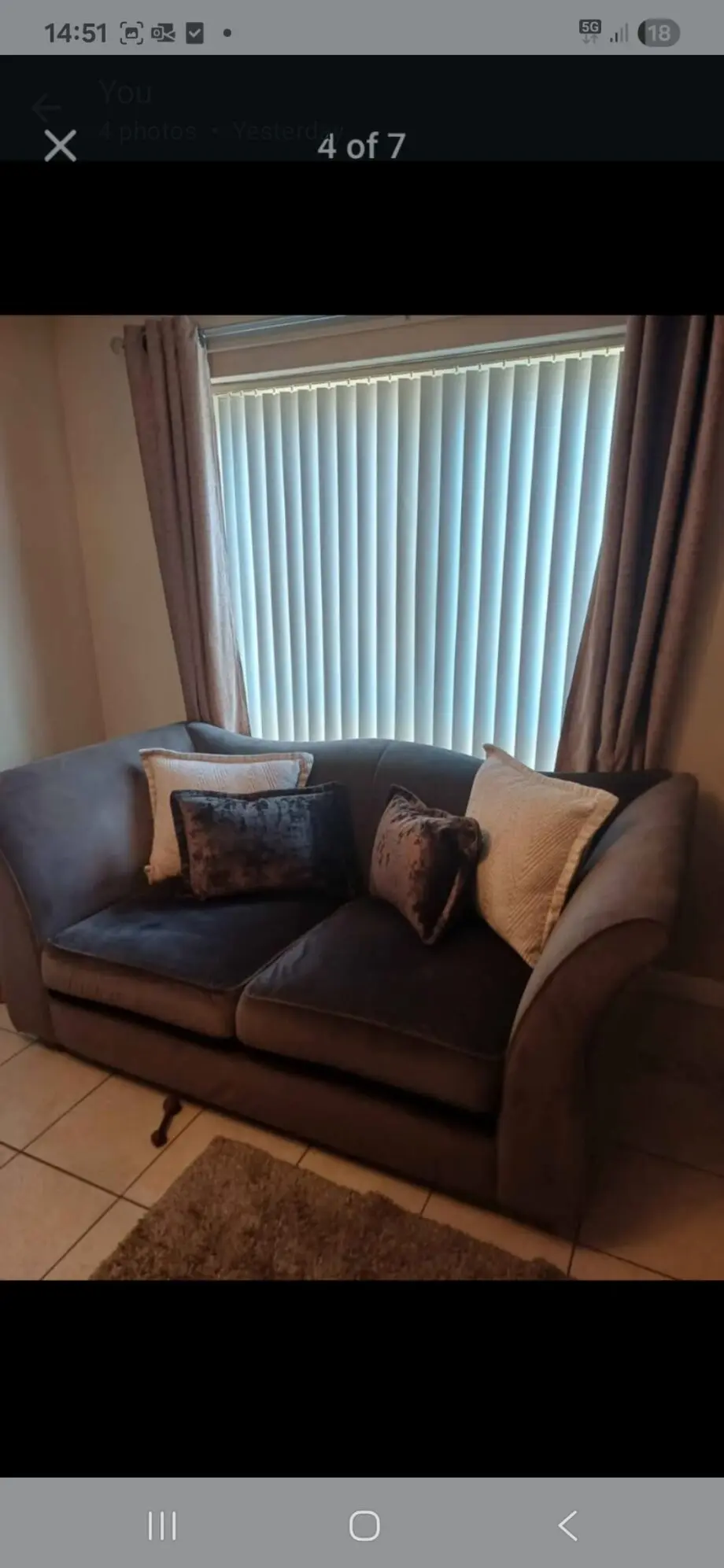 Taskers brown velvet sofas