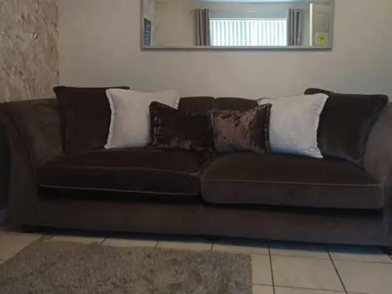 Taskers brown velvet sofas