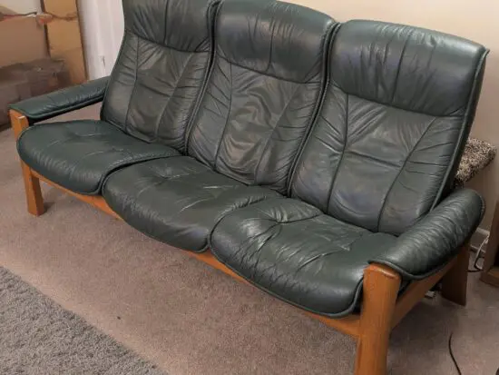 Ekornes Stressless 3 seater recliner in bottle green