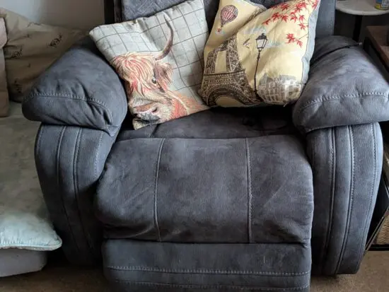 Gray recliner chair