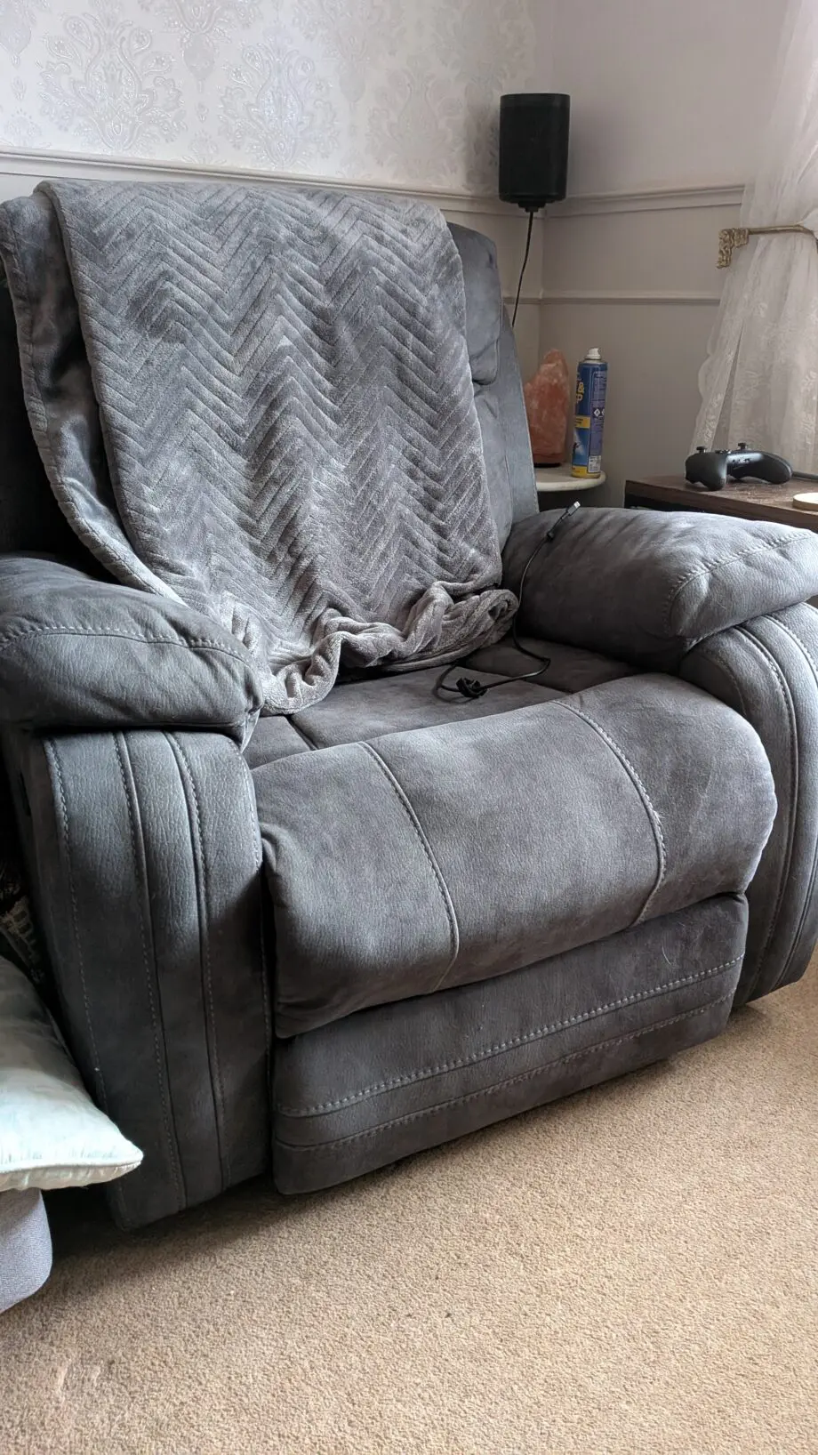 Gray recliner chair