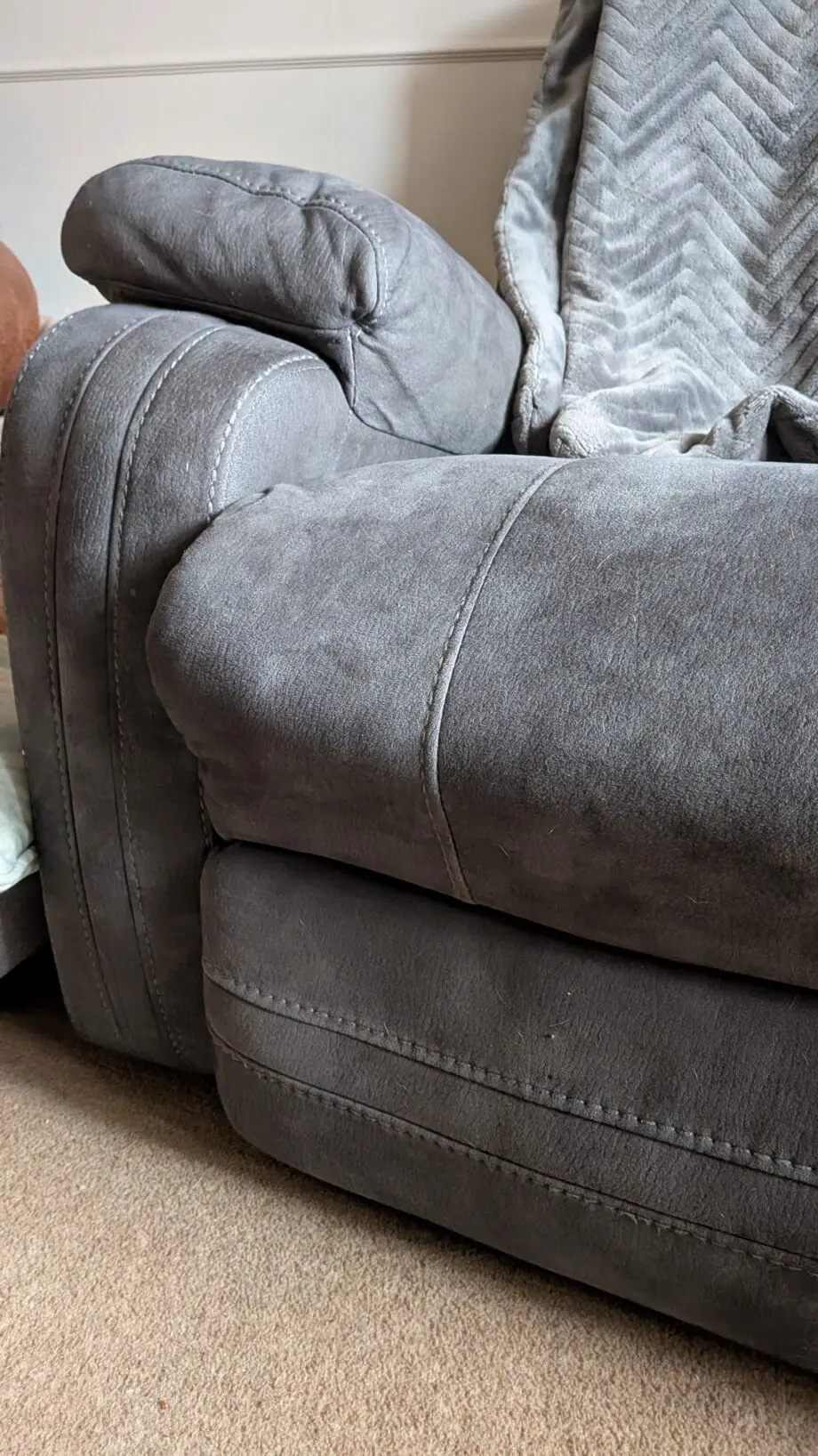 Gray recliner chair