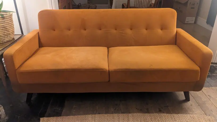 Burnt orange Clarence Daals 3 seat sofa